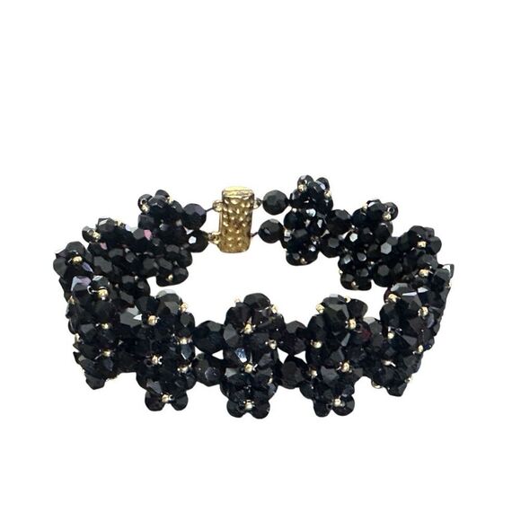 Beautiful Black & Gold Beaded Bracelet - Picture 1 of 7